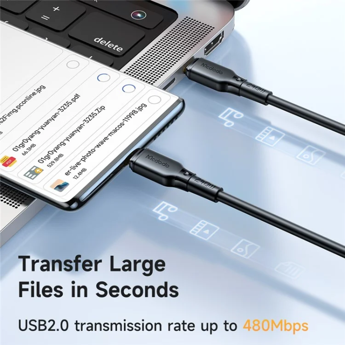 MCDODO - MCDODO USB-C - USB-C 240W Kabel 1.2m CA-3310 MDD PD - Svart