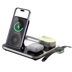 OEM - 3in1 Trådlös Laddare iPhone, Apple Watch, Airpods med Nattlampa R12