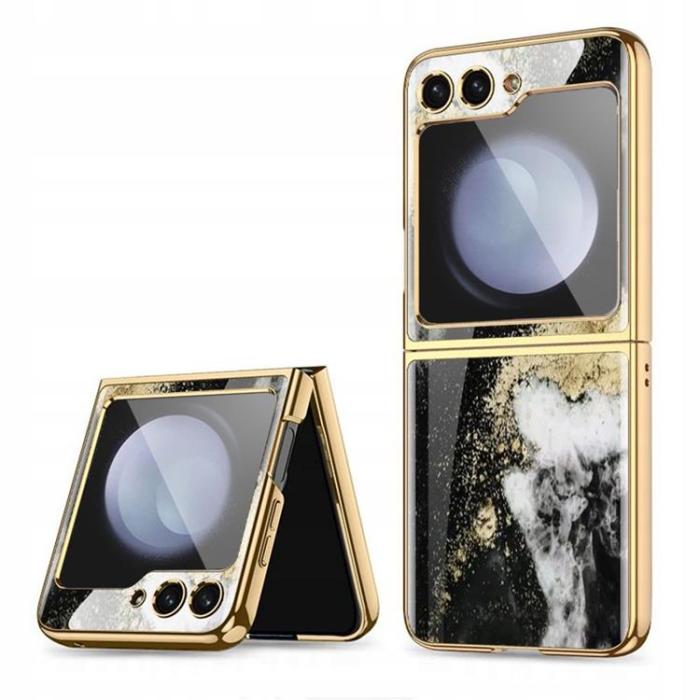 Tech-Protect - Tech-Protect Galaxy Z Flip 5 Mobilskal Mood Marble - Svart