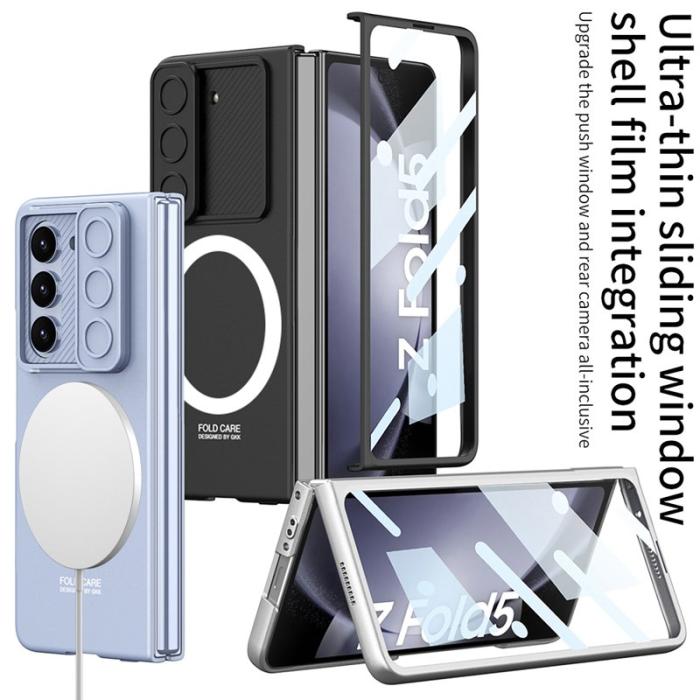 GKK - GKK Samsung Galaxy Z Fold5 Fodral Äkta läder - Svart