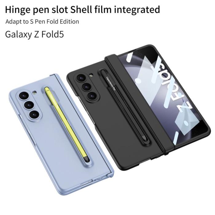 GKK - GKK Samsung Galaxy Z Fold5 Fodral Äkta läder - Svart