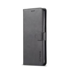 LC.imeeke - LC.IMEEKE Pl&aring;nboksfodral f&ouml;r Samsung Galaxy A71 - Konstl&auml;der - Svart