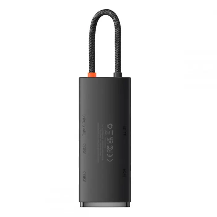 BASEUS - Baseus Lite Series 6-Port HUB Adapter USB-C - Svart