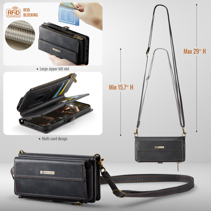 Caseme - CASEME iPhone Air Plånboksfodral Zipper RFID C39 - Svart
