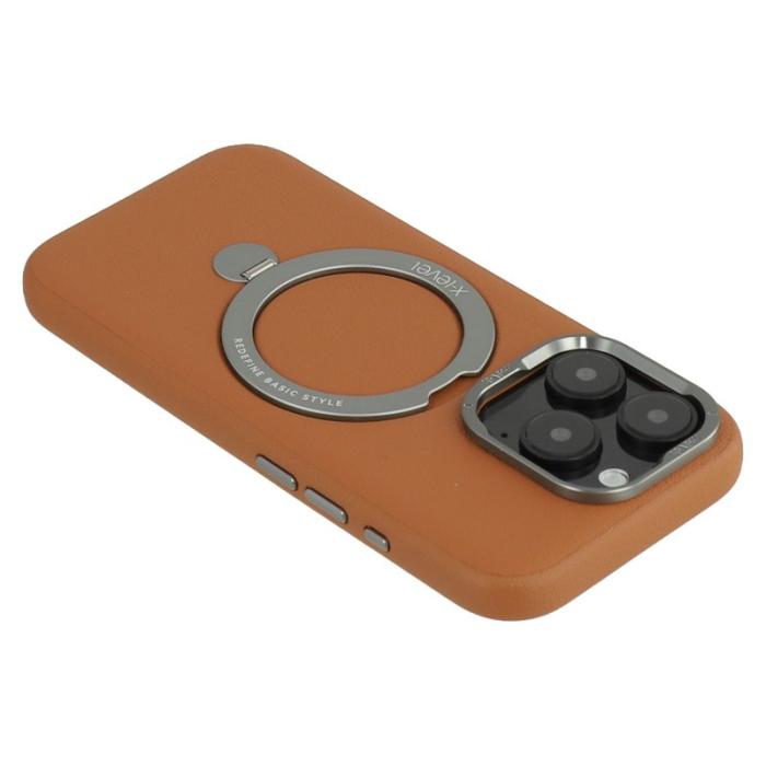 X-Level - X-LEVEL Mobilskal till iPhone 16 Pro med Kickstand - Brun