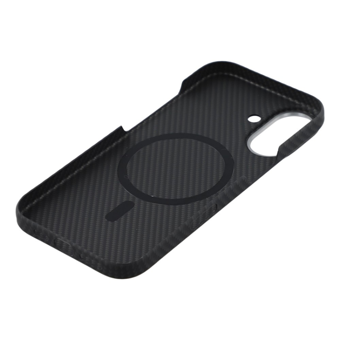 A-One Brand - iPhone 17 Mobilskal MagSafe Carbon Fiber - Fin Linje Svart