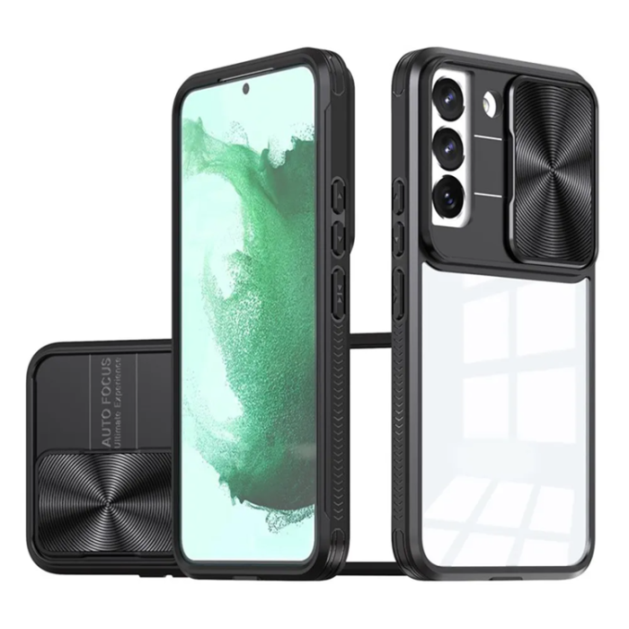 OEM - Galaxy S22 5G Mobilskal 360 Kamera Slider - Svart