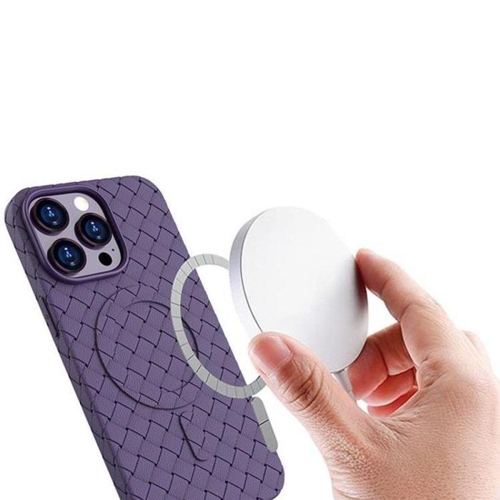 OEM - iPhone 15 Mobilskal Magsafe Woven - Blå