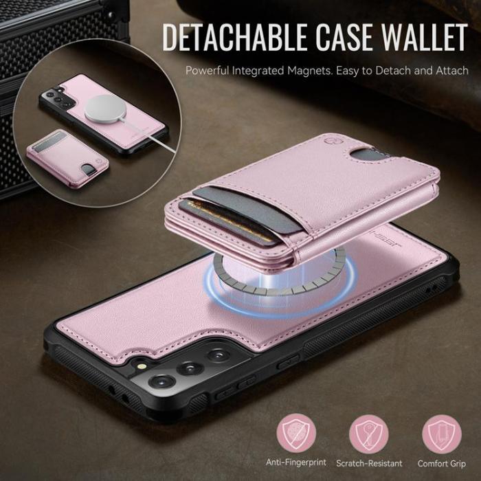 OEM - JEEHOOD Samsung Galaxy S21+ 5G Fodral KonstLäder - Rosa