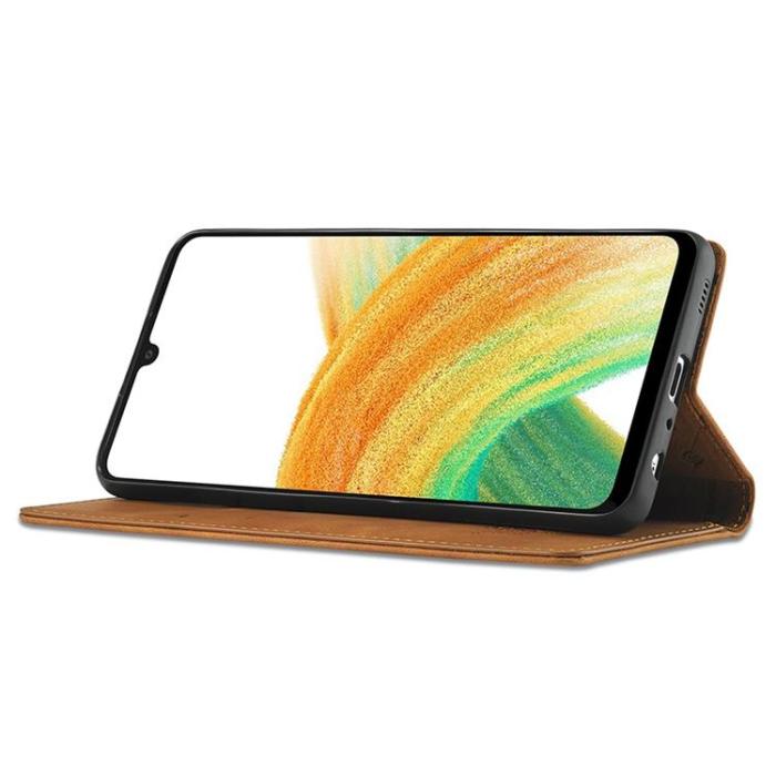 LC.imeeke - LC.IMEEKE Magnetic Plånboksfodral Galaxy A33 5G - Brun