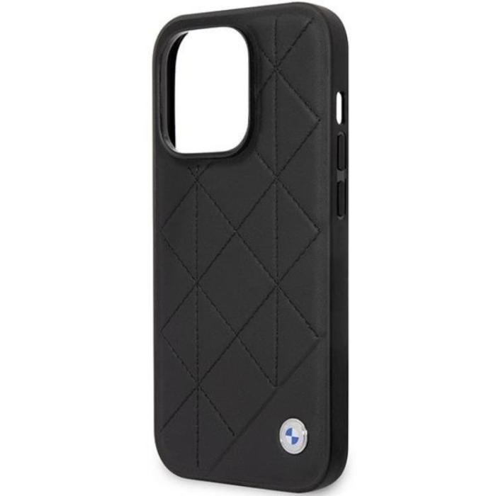 BMW - BMW iPhone 14 Pro Mobilskal Läder Quilted- Svart