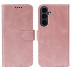 OEM - Samsung Galaxy S26 Fodral St&auml;ll Magnetisk St&auml;ngning &Auml;kta L&auml;der - Ros&eacute;guld