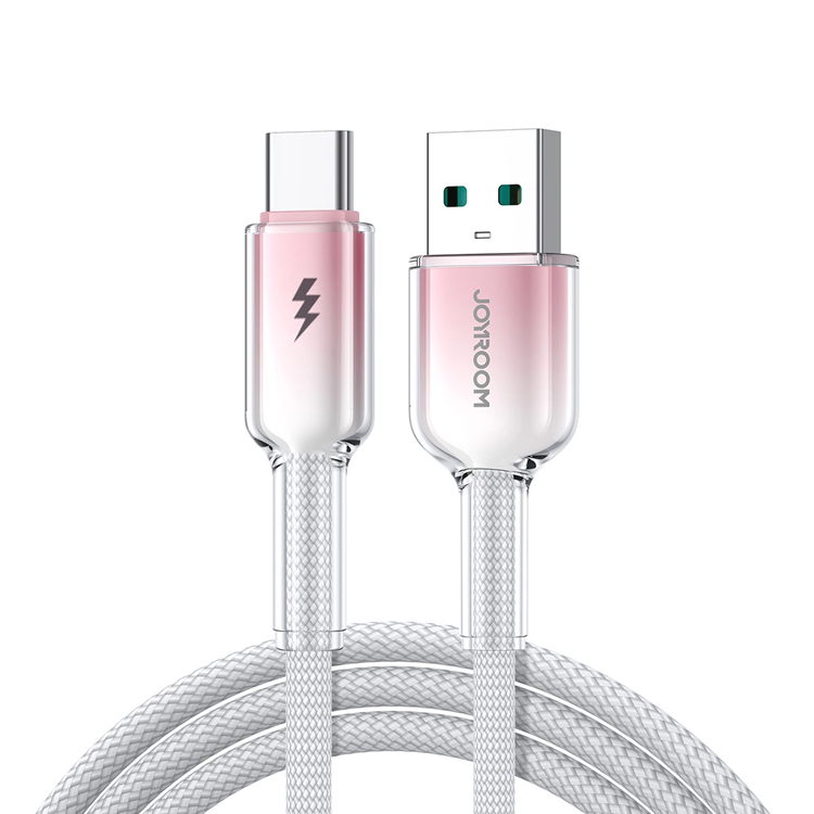 Joyroom S-A42 USB-A - USB-C 3A 1.2m Kabel Crystal-Clear Series - Vit | 3541 | AlltMobil