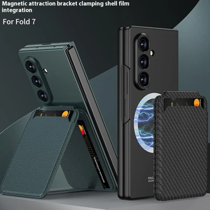 GKK - GKK Galaxy Z Fold 7 Mobilskal Magsafe Korthållare - Brun
