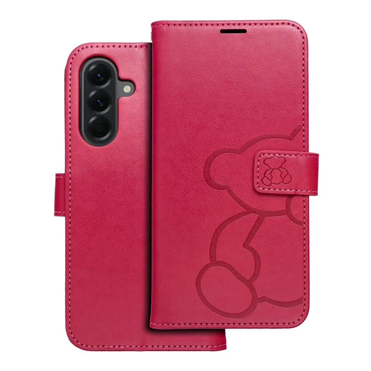 Galaxy A56 5G Plånboksfodral Mezzo - Teddy Bear Magenta | 2353 | AlltMobil