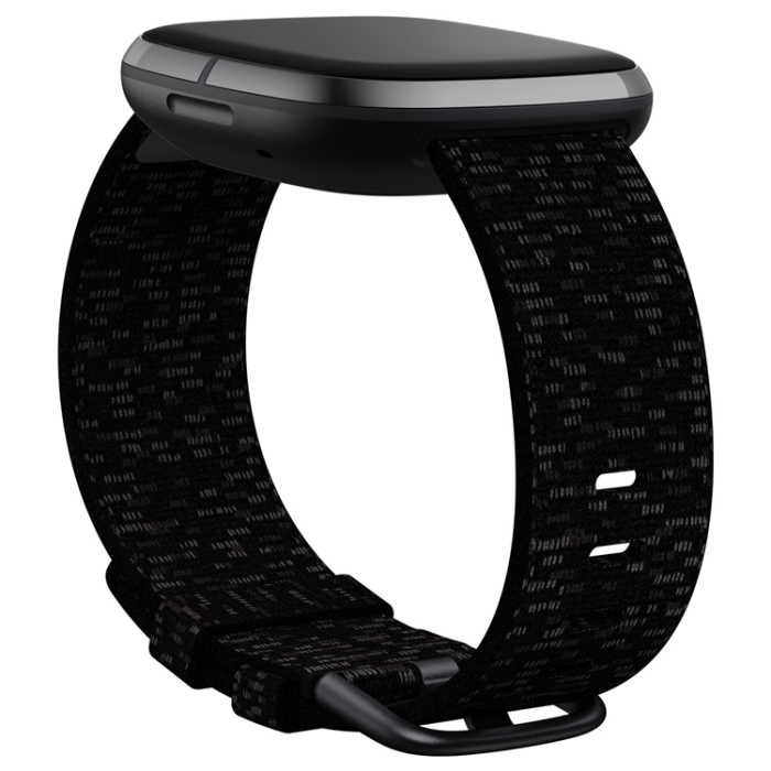 Fitbit - Fitbit Versa 3/4,Sense/Sense 2 Woven Band Charcoal L