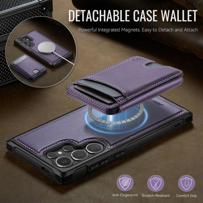 OEM - JEEHOOD Samsung Galaxy S24 Ultra Fodral KonstLäder - Lila