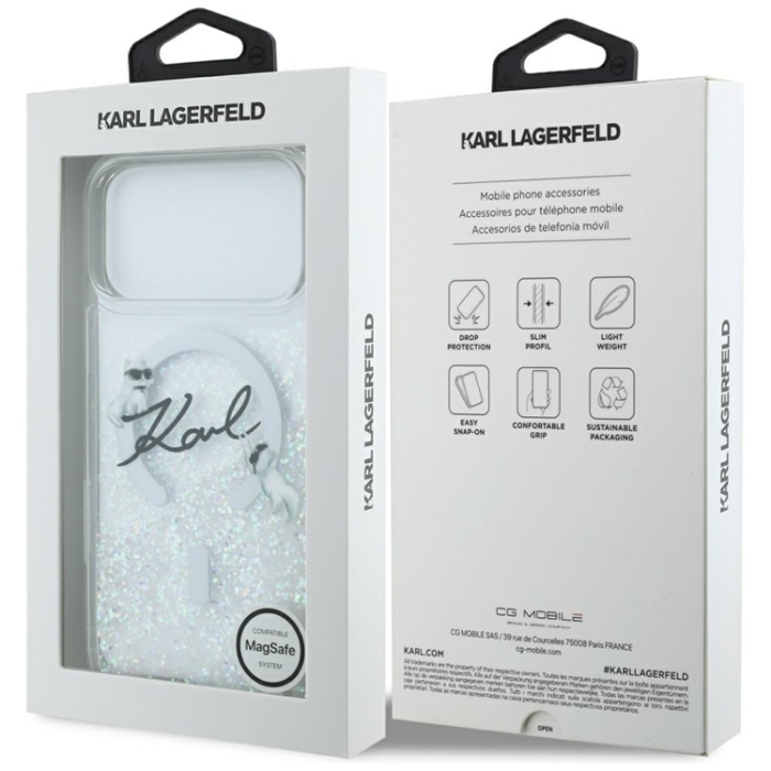 KARL LAGERFELD - Karl Lagerfeld iPhone 17 Pro Max Mobilskal Magsafe Liquid Glitter