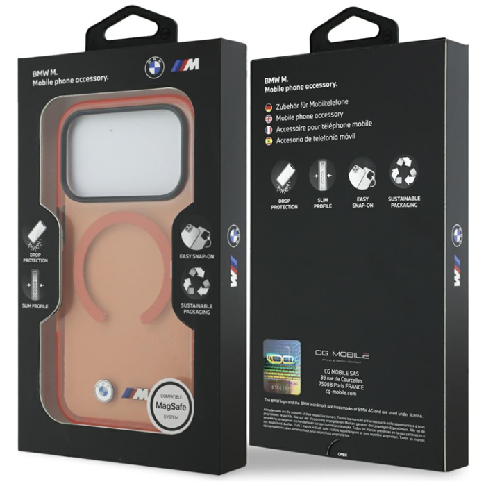 BMW - BMW Mobilskal iPhone 17 Pro Magsafe M IML Metal Logos - Orange