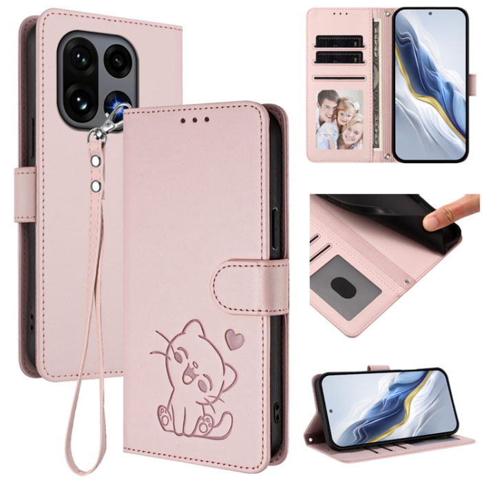 A-One Brand - OnePlus 15 Konstläder Plånboksfodral Love Cat Pattern Imprint