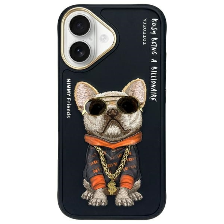 Nimmy iPhone 16 Mobilskal Glasses Cool Dog - Svart | 2353 | AlltMobil