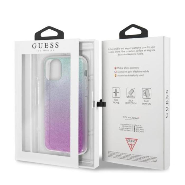 Guess - Guess Glitter Gradient Skal iPhone 11 Pro - Rosa/Blå