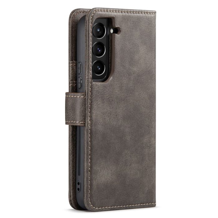 DG.MING - DG.MING Galaxy S23 Plånboksfodral 2in1 Äkta Läder - Grå