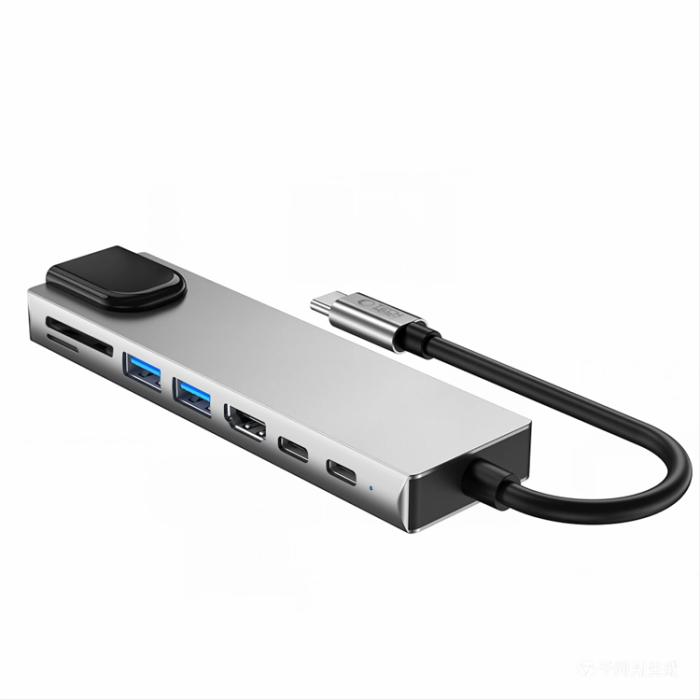 Tech-Protect - Tech-Protect USB Hubbar HDMI 4k PD100W RJ45 1000MB/S - Rymdgrå