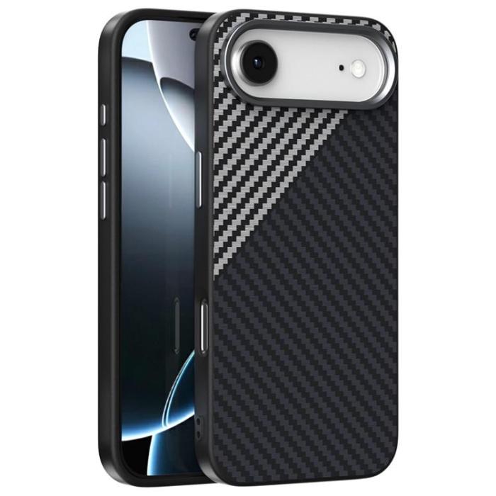 ABEEL - ABEEL iPhone 17 Air Mobilskal MagSafe Carbon Fiber - Svart / Silver
