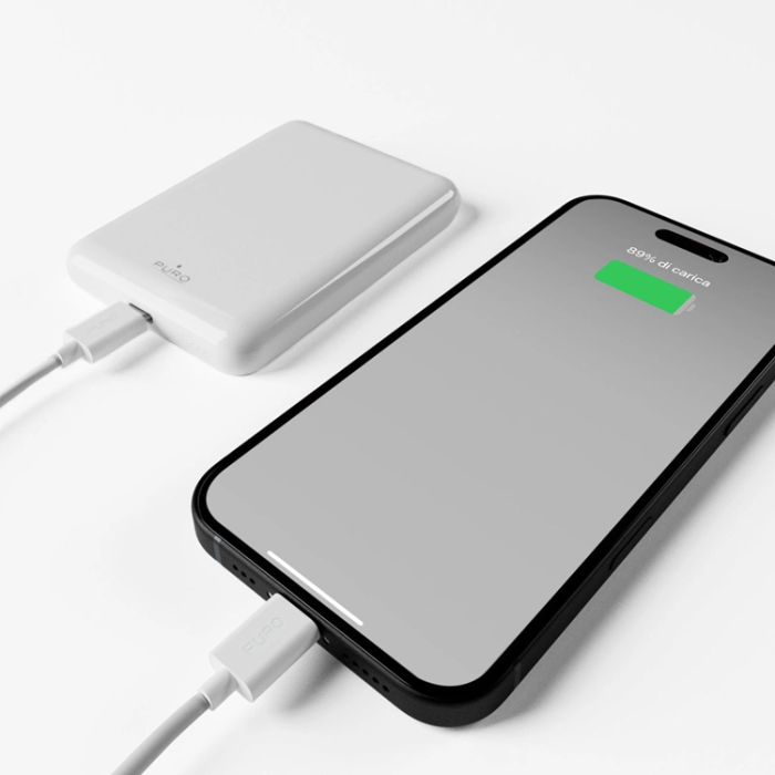 Puro - Puro Powerbank 5000mAh 20W Power Mag Delivery USB-C - Vit