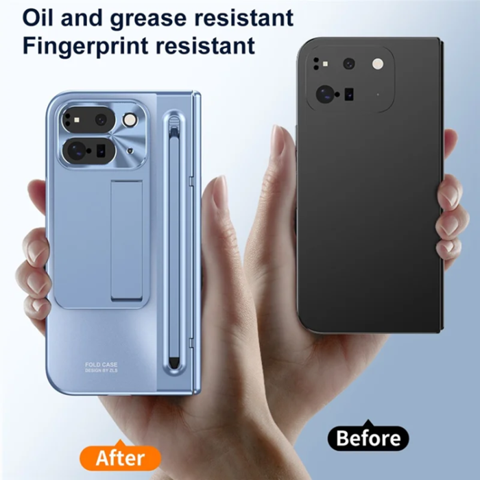 A-One Brand - Google Pixel 10 Pro Fold Mobilskal Kickstand Hinge PC - Blå