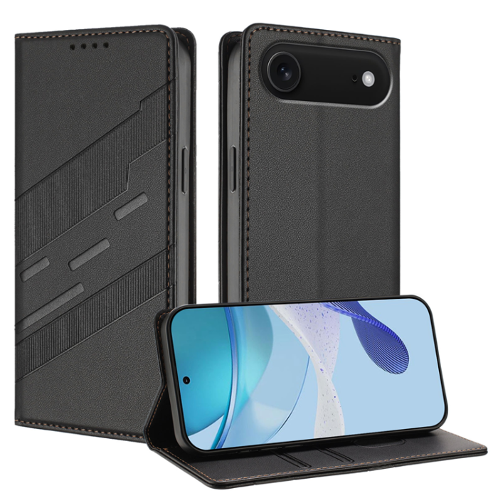 A-One Brand - iPhone 17 Air Plånboksfodral Punk Style Imprinted - Svart
