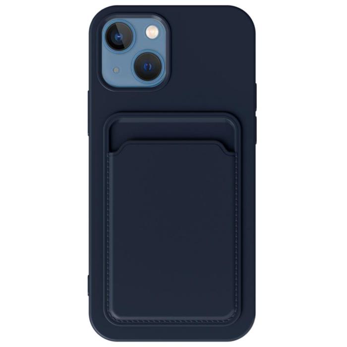 OEM - iPhone 12 Mini Skal med Kortfack - Mörkblå