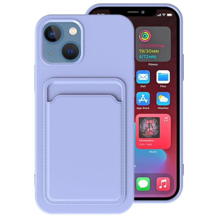OEM - iPhone 12 Mini Skal med Kortfack - Lila