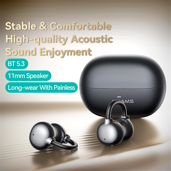 USAMS - USAMS Trådlösa Bluetooth 5.3 Hörlurar Clip-On Echo R02