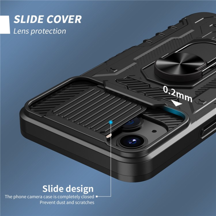 OEM - iPhone 14 Skal Ringhållare Kickstand - Svart