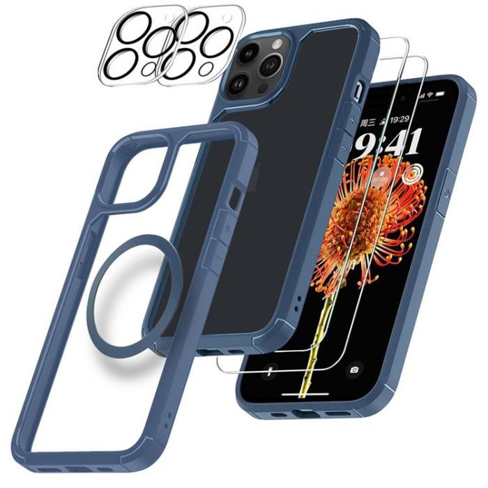 Boom of Sweden - [6in1] BOOM iPhone 14 Pro Skal - Kameralinsskydd - Härdat Glas - MagSafe Ring