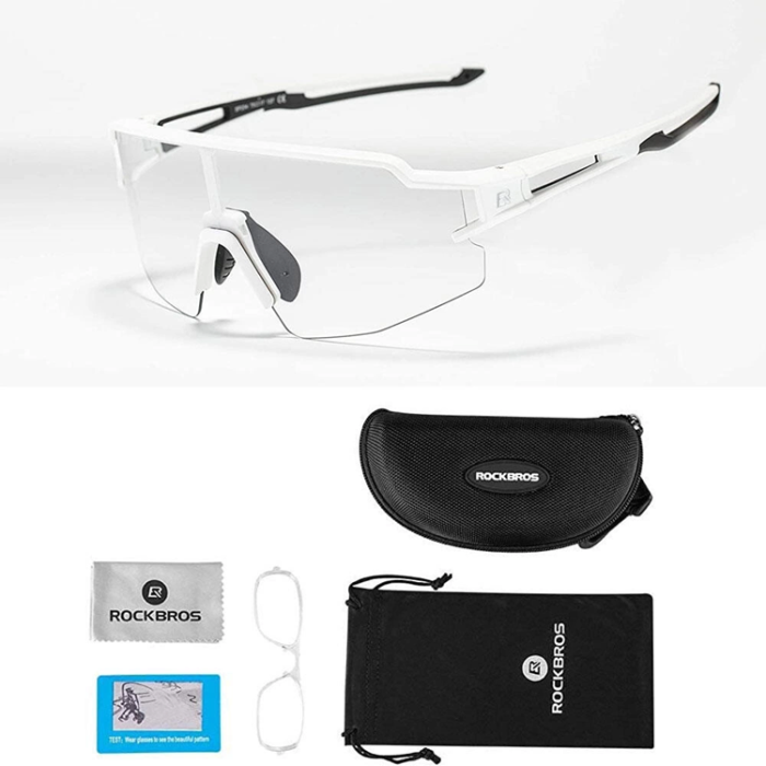 Rockbros - Rockbros photochromic UV400 Cykelglasögon - Vit