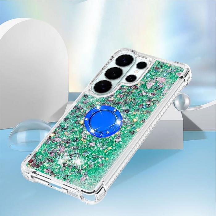 OEM - Mobilskal till Samsung Galaxy S26 Ultra TPU Stöd - Grön / Hjärtan