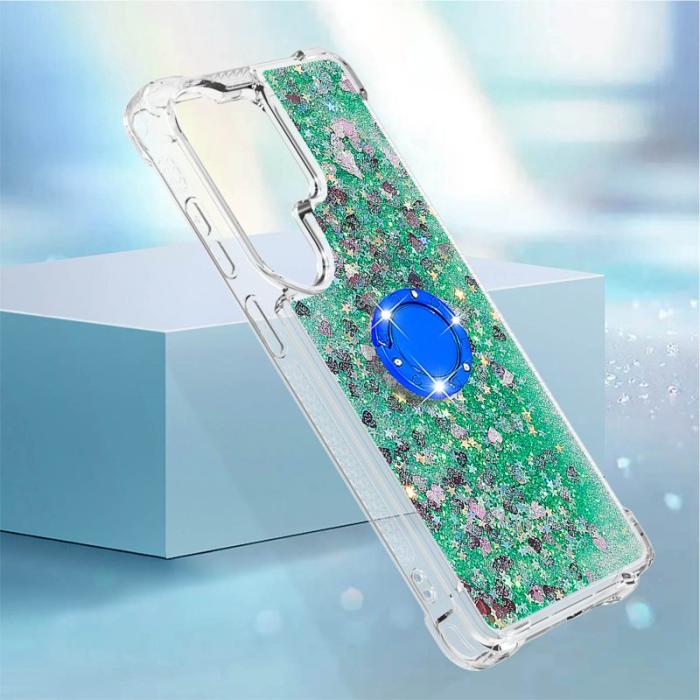 OEM - Mobilskal till Samsung Galaxy S26 Ultra TPU Stöd - Grön / Hjärtan