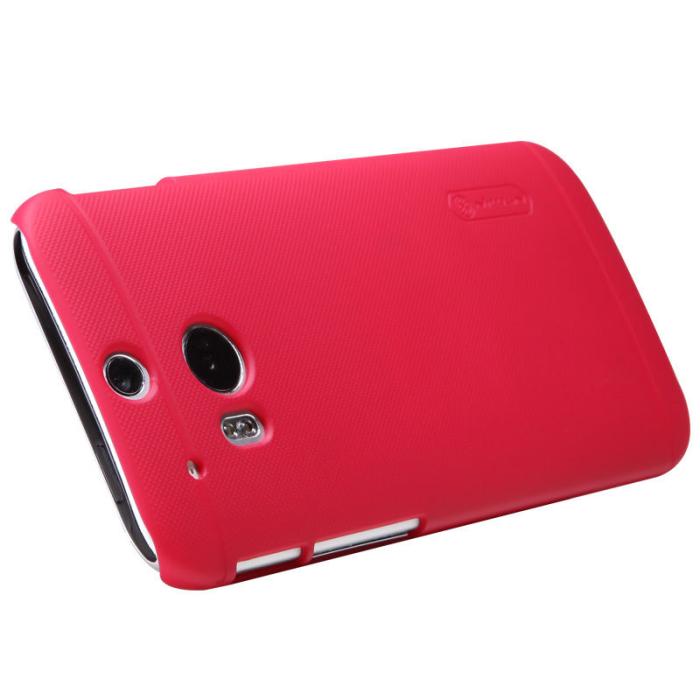 UTGATT4 - Nillkin Frosted Shield Skal till HTC One M8 (Röd) + Skärmskydd