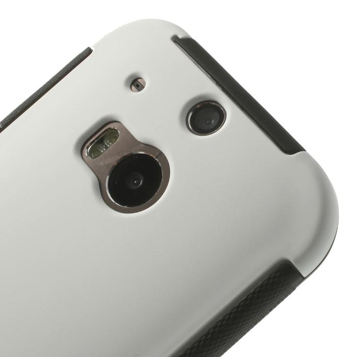 UTGATT4 - Combo Skal med inbyggd skärmskydd till HTC One M8 (Vit)