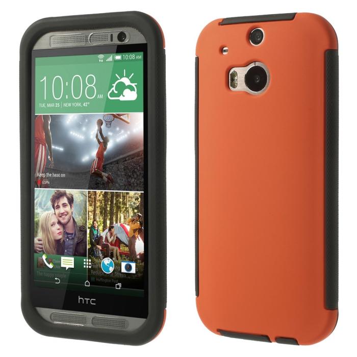 UTGATT4 - Combo Skal med inbyggd skärmskydd till HTC One M8 (Orange)