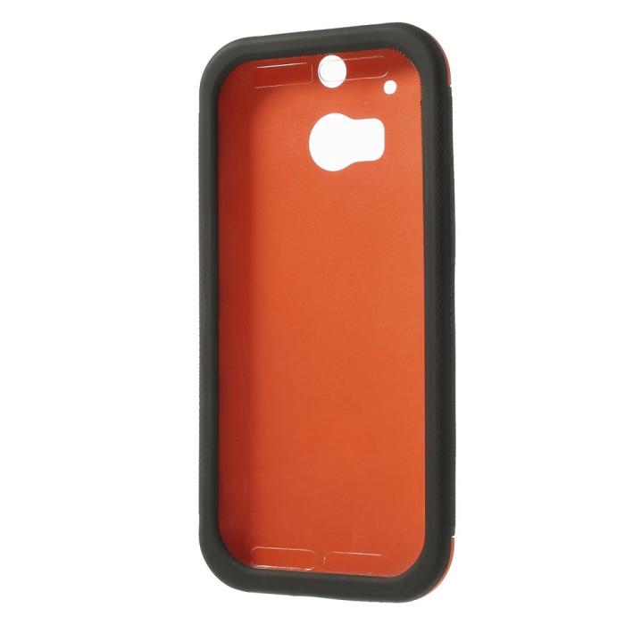 UTGATT4 - Combo Skal med inbyggd skärmskydd till HTC One M8 (Orange)