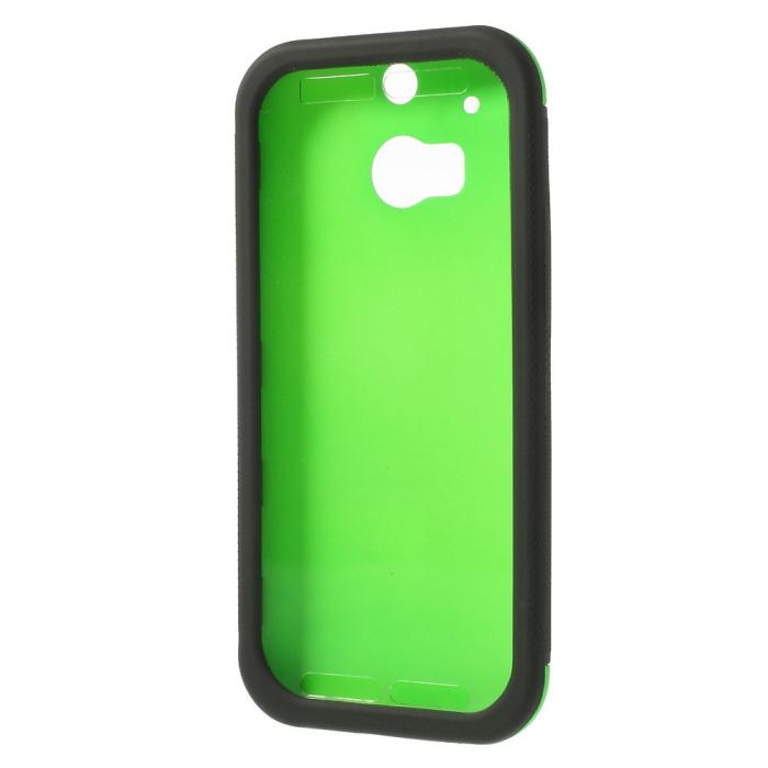 UTGATT4 - Combo Skal med inbyggd skärmskydd till HTC One M8 (Grön)
