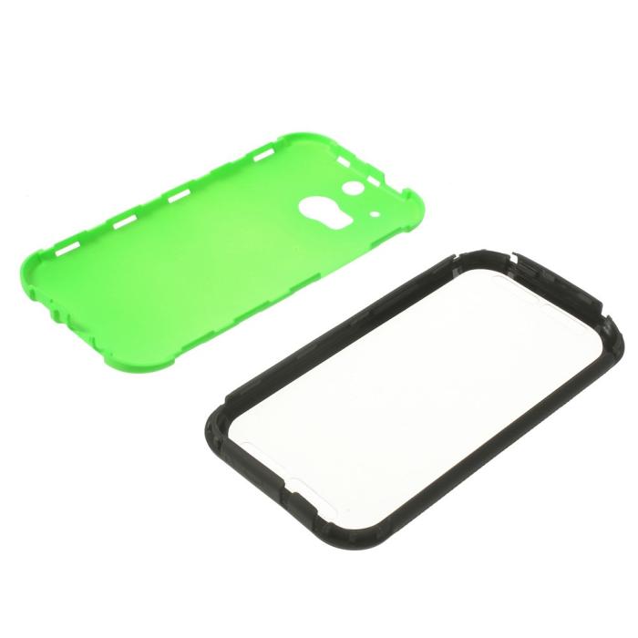 UTGATT4 - Combo Skal med inbyggd skärmskydd till HTC One M8 (Grön)