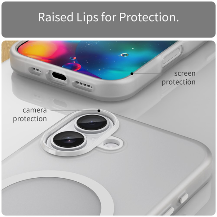 A-One Brand - iPhone 17 Mobilskal MagSafe Slim Matte Translucent - Vit