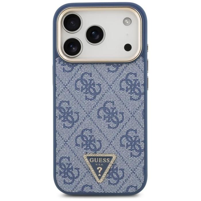 Guess - Guess iPhone 17 Pro Mobilskal MagSafe 4G Triangle Logo - Blå Guld