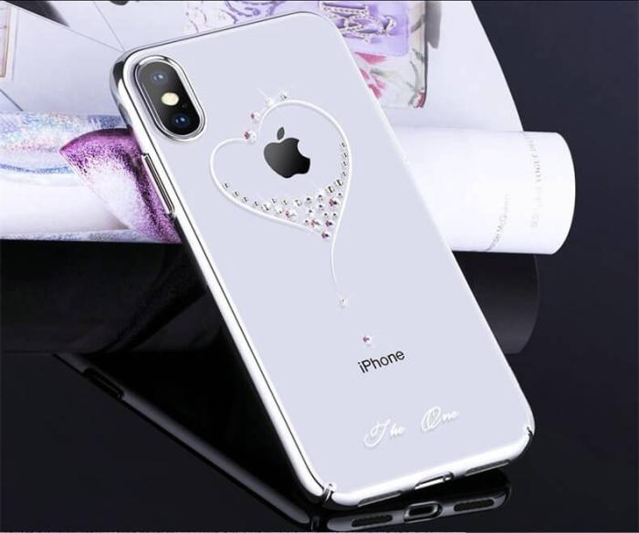 UTGATT5 - Kingxbar Wish Series skal dekorerad Galaxy S10 Plus Silver