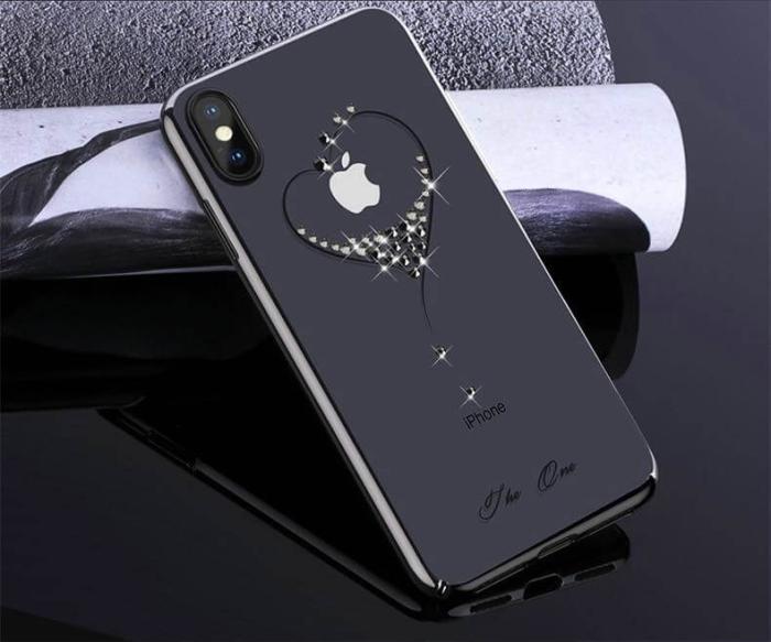 UTGATT5 - Kingxbar Wish Series skal dekorerad iPhone XS/X Svart